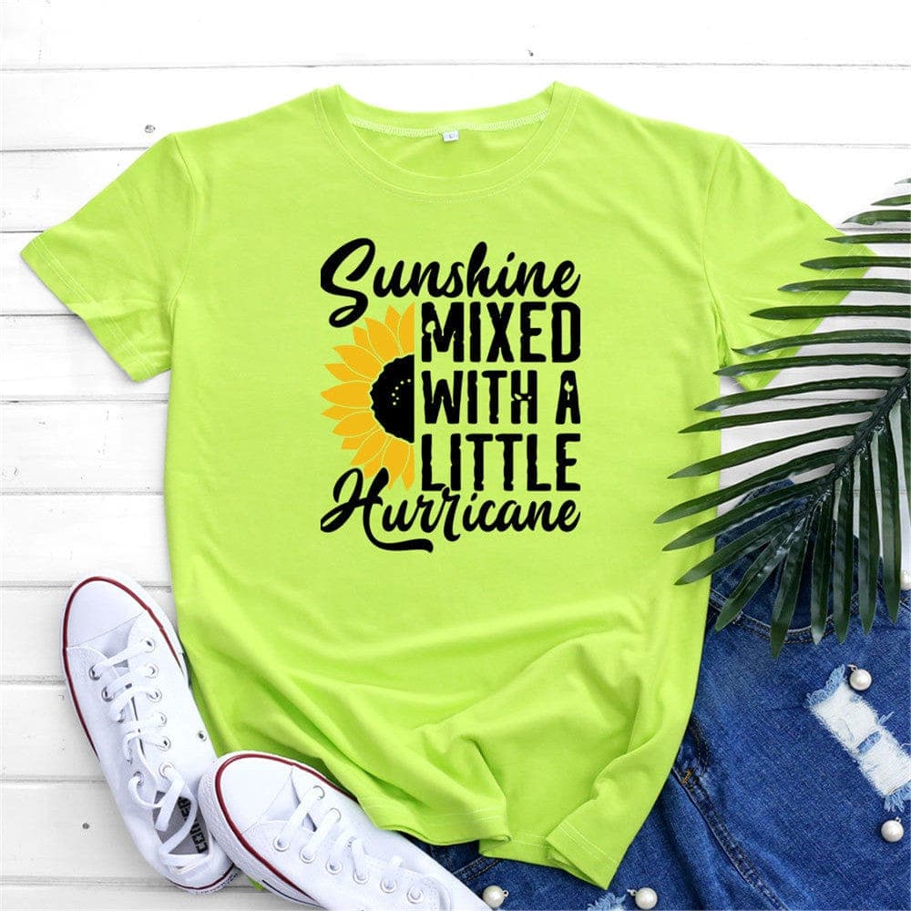 Sunshine & Hurricane Graphic Cotton T-shirts Buddhatrends
