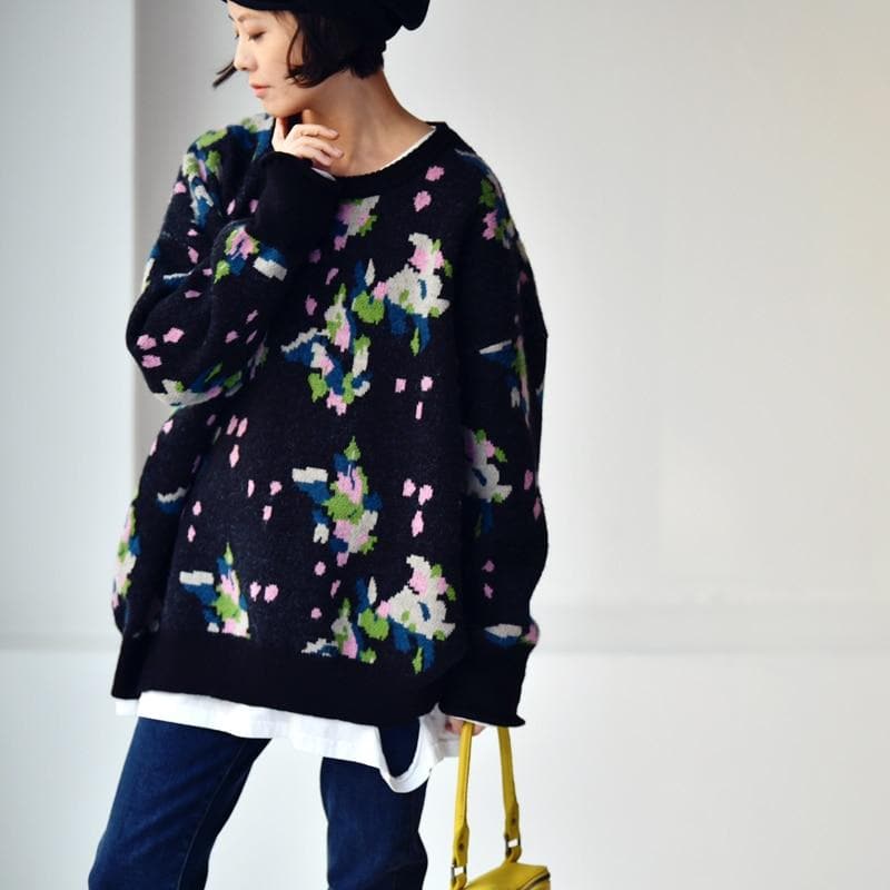 Angela Vintage Floral Sweater Buddhatrends