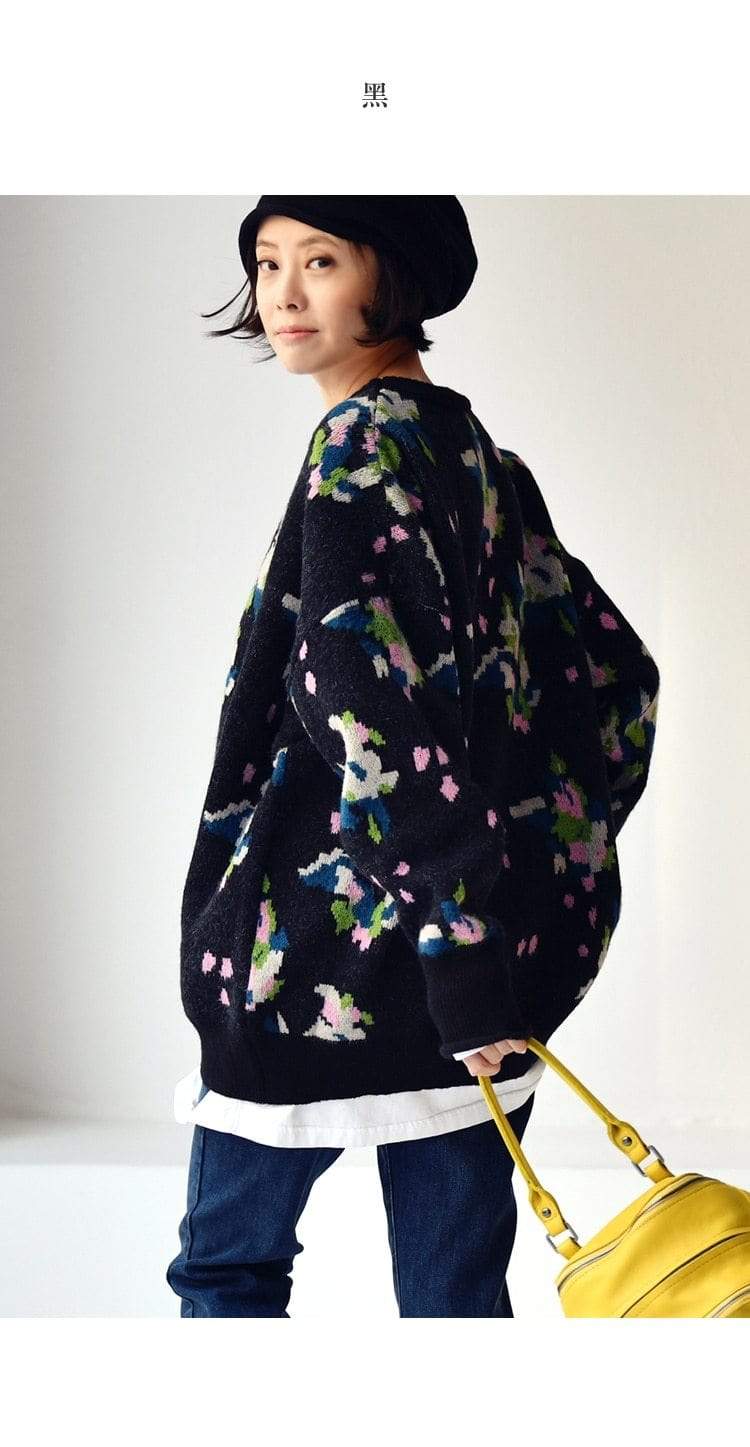 Angela Vintage Floral Sweater Buddhatrends