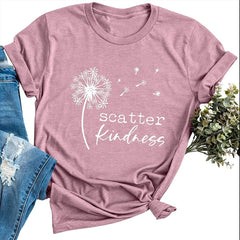 Scatter Kindness Graphic Summer T-shirt Buddhatrends