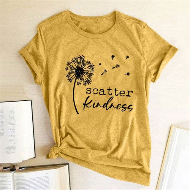 Scatter Kindness Graphic Summer T-shirt Buddhatrends