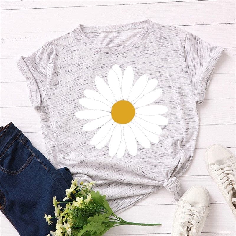 Vintage Daisy Flower Cotton Tee Buddhatrends