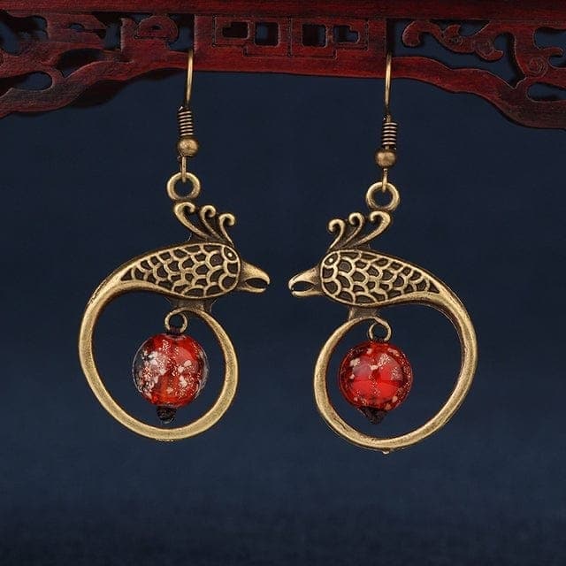Vintage Handmade Peacock Earrings - Buddhatrends