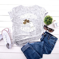 Pawsitive Catitude Graphic T-Shirt Buddhatrends