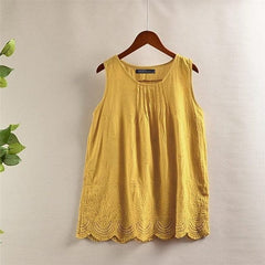 Fay Flower Embroidered Tank Top Buddhatrends