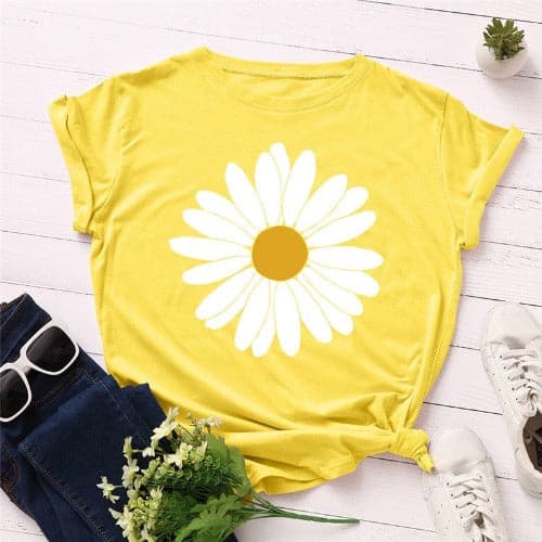 Vintage Daisy Flower Cotton Tee Buddhatrends