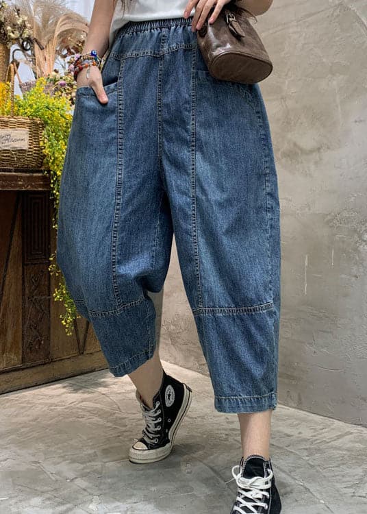 diy Blue fashion Pockets denim Pants Spring BSNZK-LPTS211124