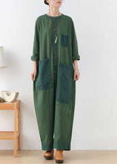 diy Green Retro Casual Fall Denim Romper Outfit AM-JPTS210820