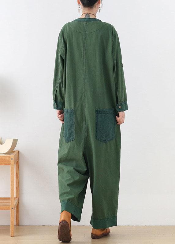 diy Green Retro Casual Fall Denim Romper Outfit AM-JPTS210820