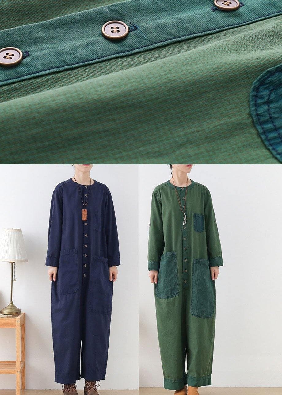 diy Green Retro Casual Fall Denim Romper Outfit AM-JPTS210820