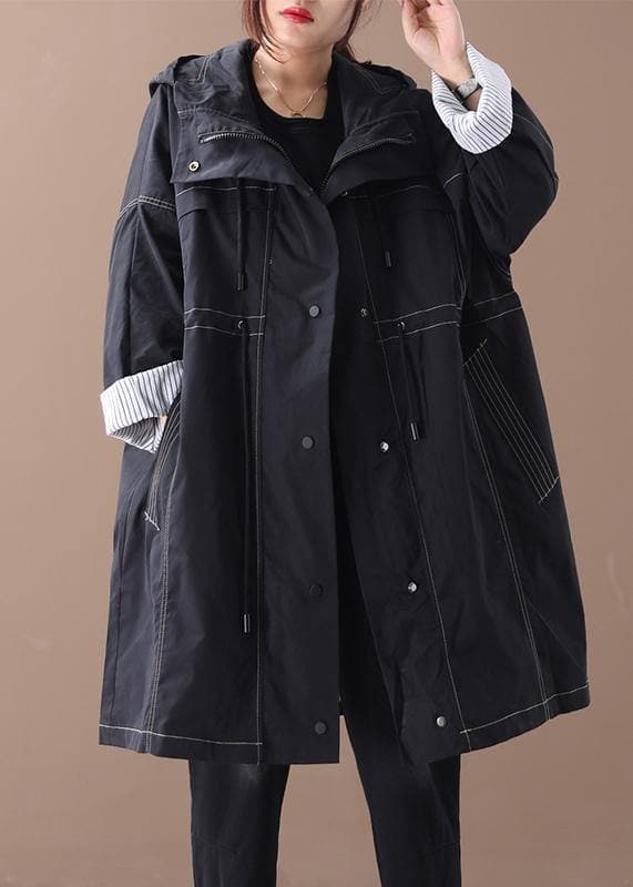 diy black fine clothes Wardrobes hooded drawstring pockets outwears WG-TCT191018