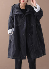 diy black fine clothes Wardrobes hooded drawstring pockets outwears WG-TCT191018