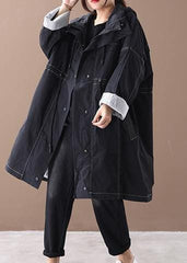 diy black fine clothes Wardrobes hooded drawstring pockets outwears WG-TCT191018