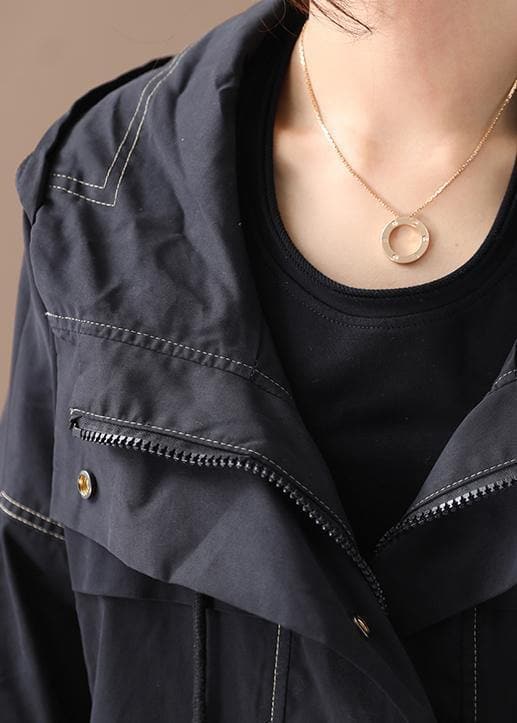 diy black fine clothes Wardrobes hooded drawstring pockets outwears WG-TCT191018