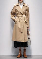 diy khaki Plus Size Long coats Fashion Ideas Notched pockets jackets TCT201207