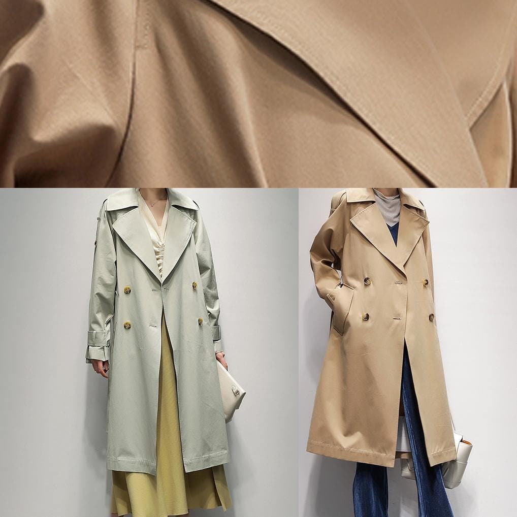 diy khaki Plus Size Long coats Fashion Ideas Notched pockets jackets TCT201207