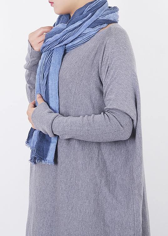 fall new design blue women patchwork scarves grid  cashmere scarf AM-SCF191107