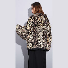 fashion Leopard t shirt Loose fitting hooded clothing tops fine Batwing Sleeve tops AT-LTP181010
