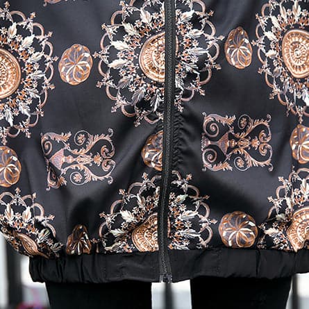 fashion floral tops plus size Stand t shirt 2018 zippered baggy clothing tops AT-CTS180917
