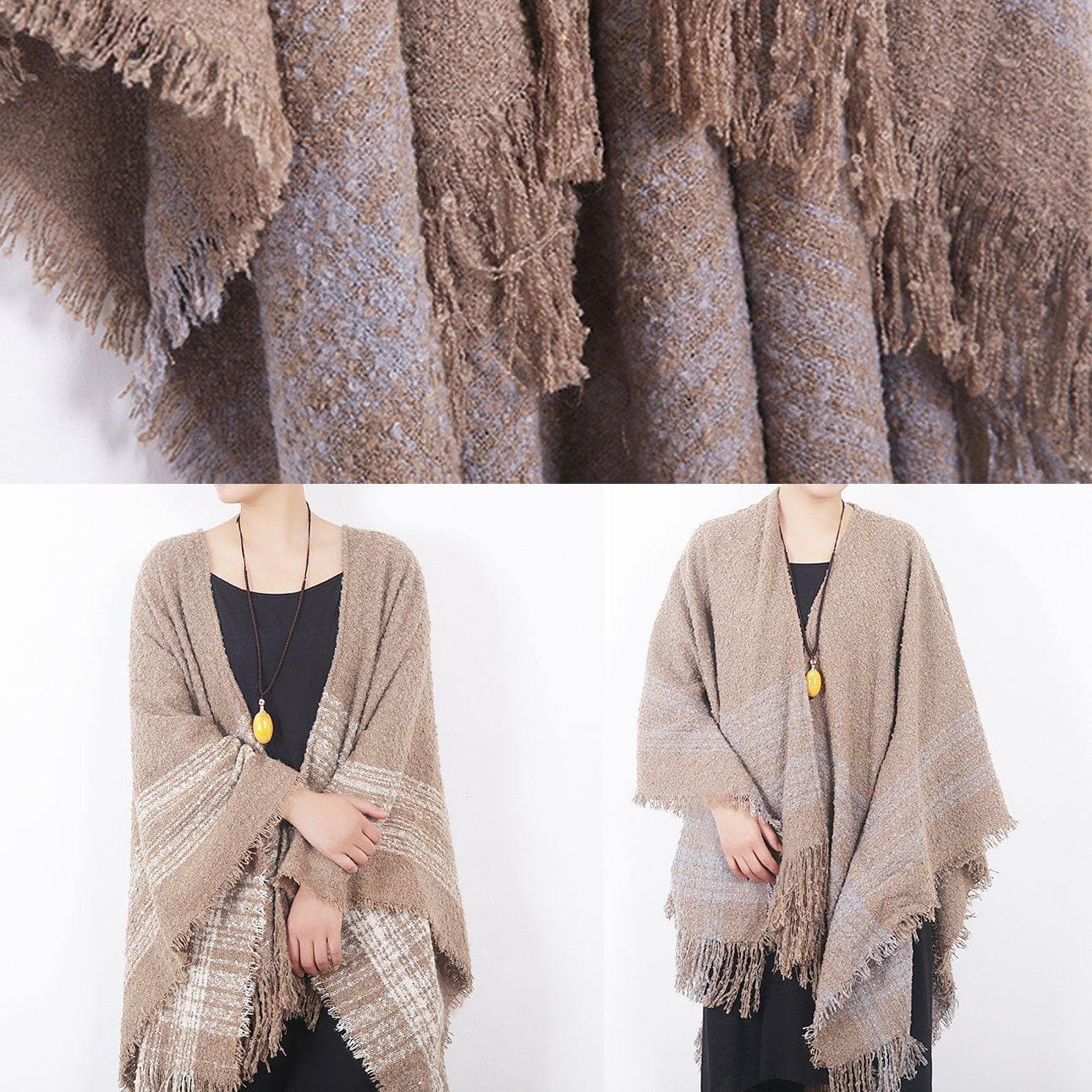 fashion women oversize tassel scarf knitting small fresh cloak sacarfes AM-SCF191107
