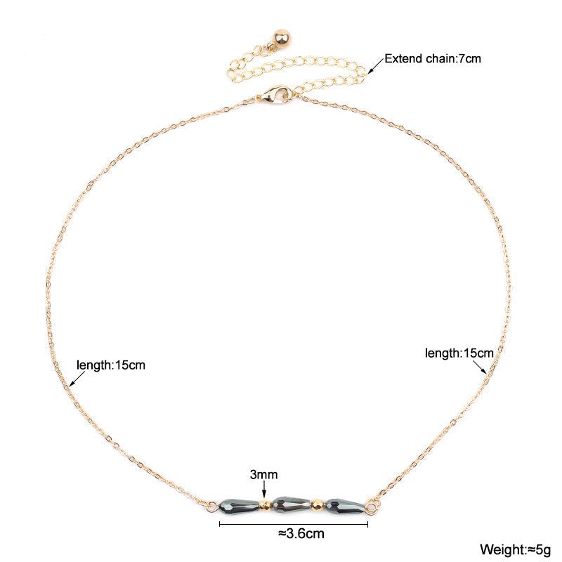 Necklaces Charm Jewelry BS0331 Geometric Crystal Adjustable Chain Touchy Style
