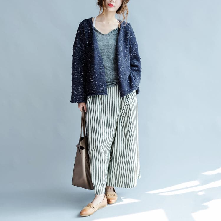 new blue asymmetric design cotton knitted cardigans chunky oversize fashion coats NCT171028