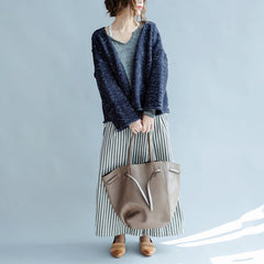 new blue asymmetric design cotton knitted cardigans chunky oversize fashion coats NCT171028