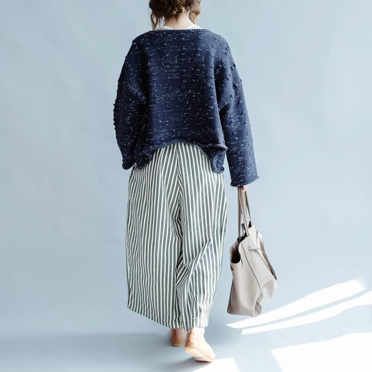 new blue asymmetric design cotton knitted cardigans chunky oversize fashion coats NCT171028