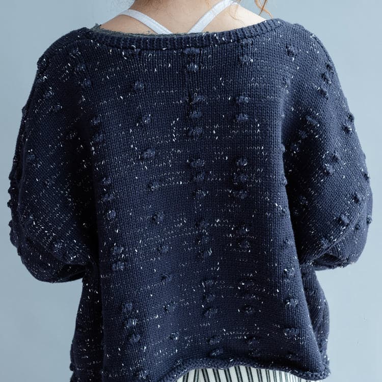 new blue asymmetric design cotton knitted cardigans chunky oversize fashion coats NCT171028