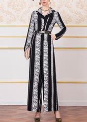 new striped vintage jumpsuit pants  women wild long sleeve jumpsuit dylinoshop