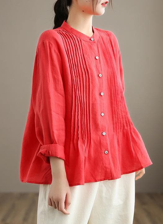 Organic White Linen Shirt Tunics Women Ramie Blouse LTP210203