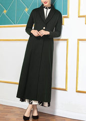 fine Loose fitting long coat  coat aymy green wild Woolen Coats TCT191211