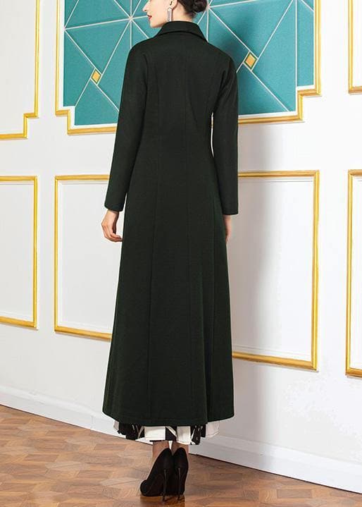 fine Loose fitting long coat  coat aymy green wild Woolen Coats TCT191211