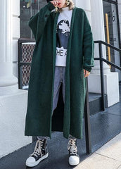 fine plus size clothing winter outwear blackish green thick Wool coats AT-NCT201014
