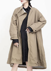 two ways to wear Fashion asymmetriccoats women khaki Midi jackets TCT191016