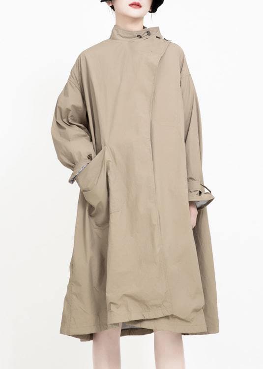 two ways to wear Fashion asymmetriccoats women khaki Midi jackets TCT191016