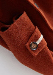 vintage chocolate Woolen Coats Women plus size long coat double breast woolen outwear Notched TCT190821