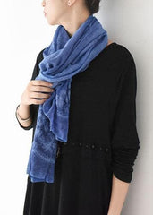 winter women embroidery cotton blended scarf rectangular blue big scarves AM-SCF191107