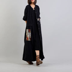 women black Coat oversize stand collar baggy Winter coat Fashion patchwork jackets TCT180925
