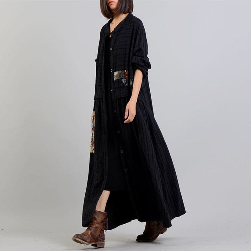 women black Coat oversize stand collar baggy Winter coat Fashion patchwork jackets TCT180925
