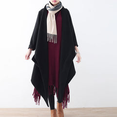 women black woolen coat plus size clothing long coats boutique trench coat AM-CDG171124
