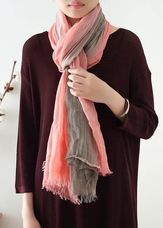 women new khaki pink double color Gradient scarf vintage warm scarves AM-SCF191107
