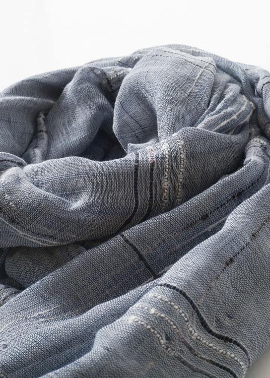 women tassel dark blue cotton linen big scarf casual vintage scarves AM-SCF191107