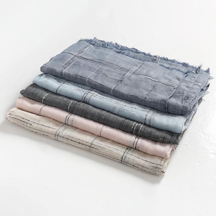 women tassel dark blue cotton linen big scarf casual vintage scarves AM-SCF191107