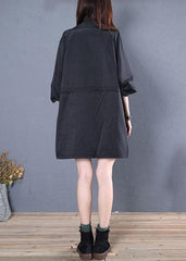 women trendy plus size mid-length coats fall red drawstring Coats TCT190925